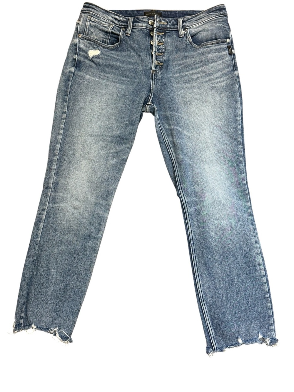 Silver Jeans Beau Button Fly Cropped Jeans 30